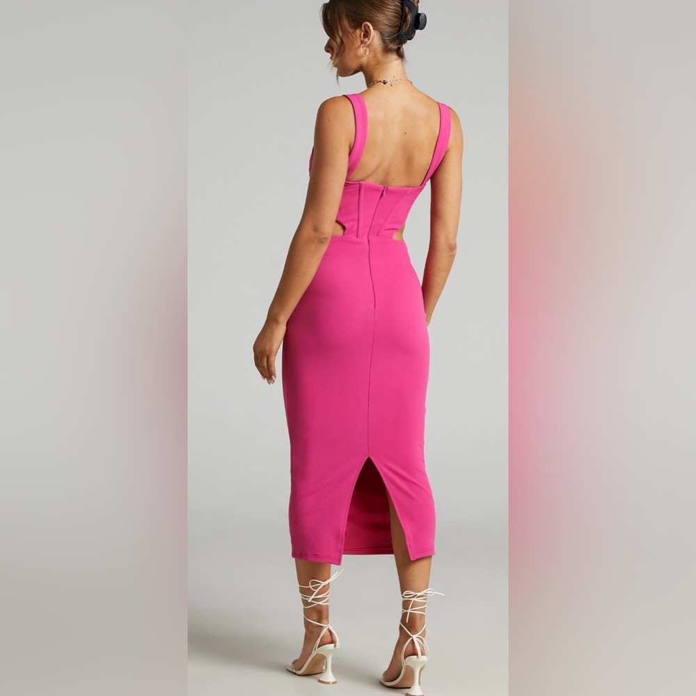 ATOIR pink corset cutout midi dress size 4 cocktail club sexy - Picture 3 of 7